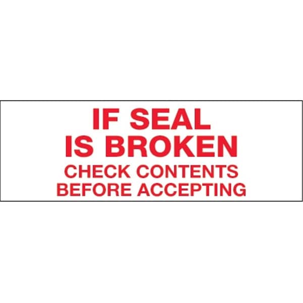 Perfectpitch 2 in. x 55 yards - If Seal is Broken Pre-Printed Carton Sealing Tape - Red & White, 36PK PE3349139 - main
